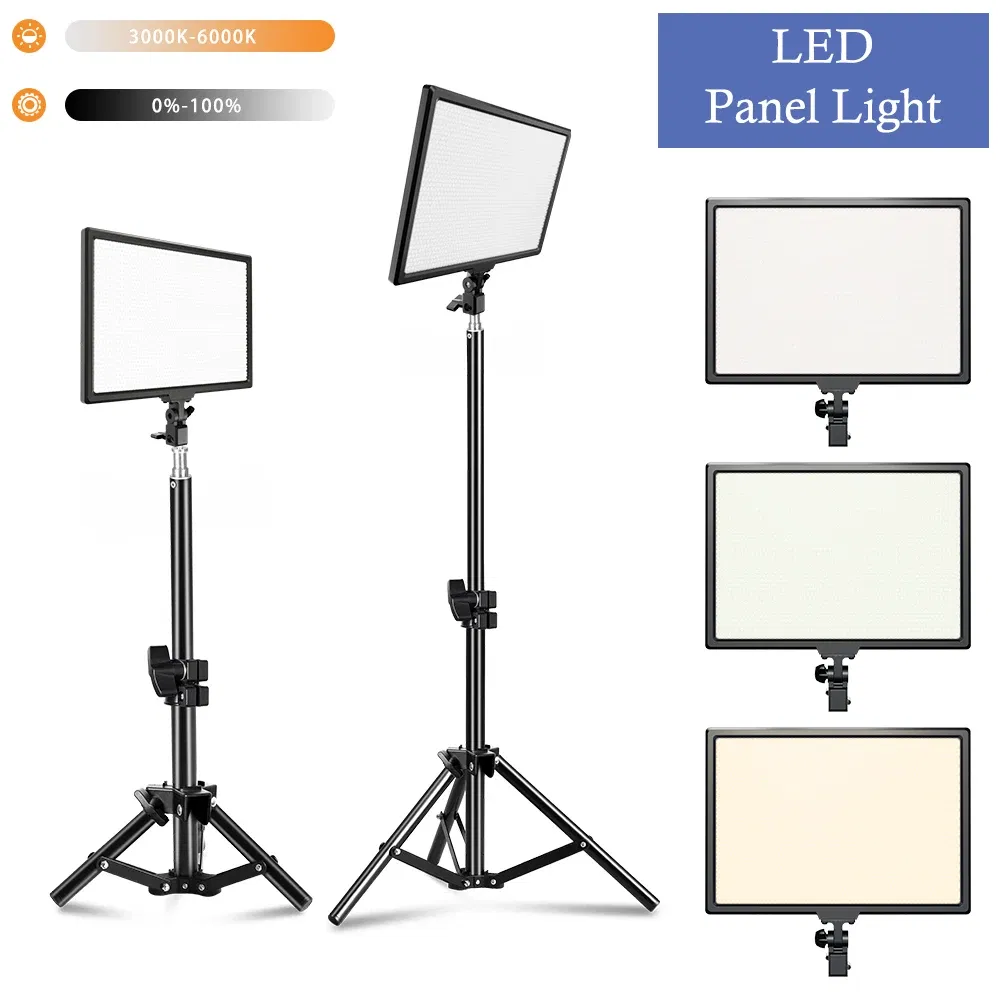 Color: PURPLE, Ships From: CHINA - SH 14inch Photography LED Panel Video Light Selfie Dimmable Lighting Photo Studio Live Stream Fill Lamp Three Color With Tripod