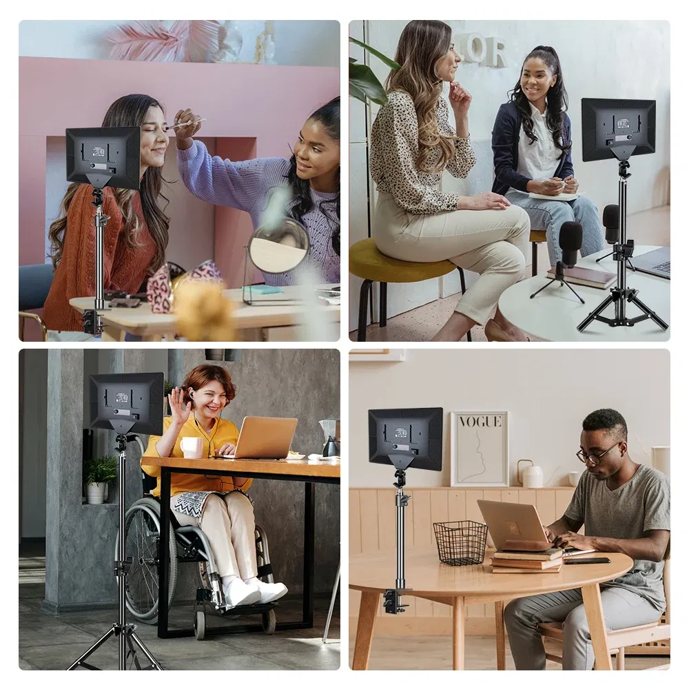 Color: PURPLE, Ships From: CHINA - SH 14inch Photography LED Panel Video Light Selfie Dimmable Lighting Photo Studio Live Stream Fill Lamp Three Color With Tripod