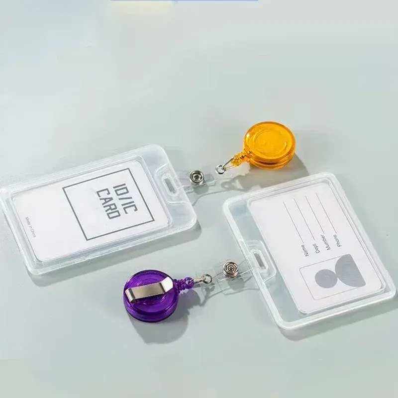 Color: Gold - 1pcs Plastic Bus Card Holder Case Business Credit Cards Bank ID Card Sleeve Protect Waterproof Transparent Card Cover