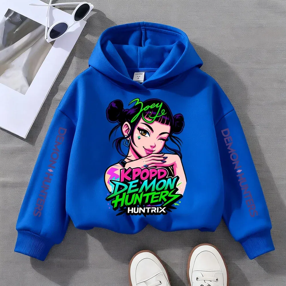 Color: Blue, Kid Size: 152 - Kpop Witch Hunt Children's clothing, including men's and women's spring and autumn hoodies and fashionable sweatshirts