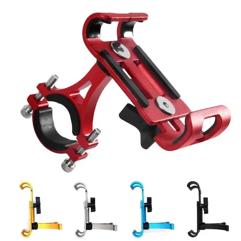 Color: black - 360 Rotate Metal Motorcycle Bicycle Phone Holder Aluminum Alloy Anti-slip Bracket Support GPS Clip Bike Phone Stand for iPhone