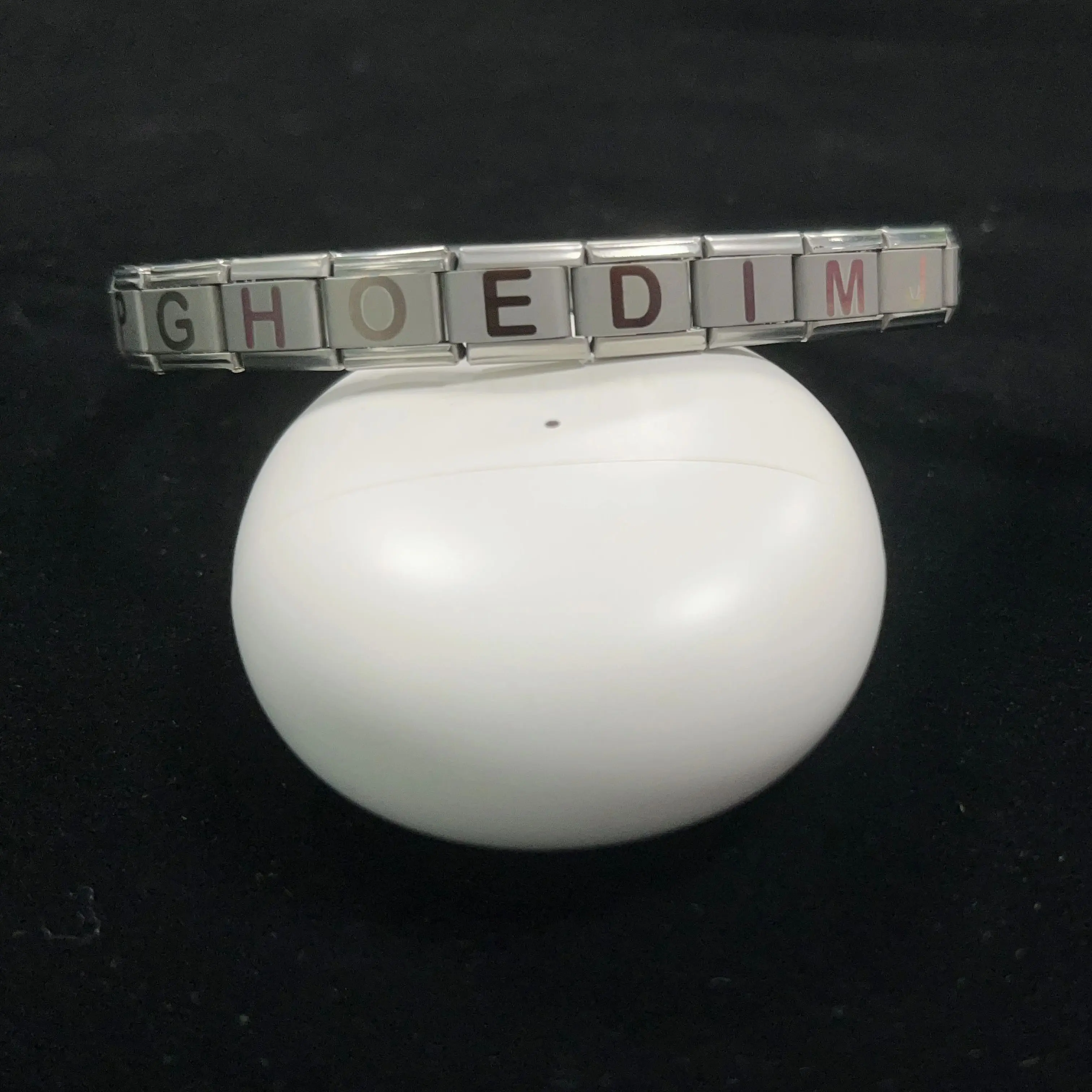 Metal Color: Green Dragonly, Main Stone Color: WHITE - New DIY Italian Charm 9mm Module Bracelet 26 English letter Stainless Steel Elastic Bracelets for Men and Women Gift