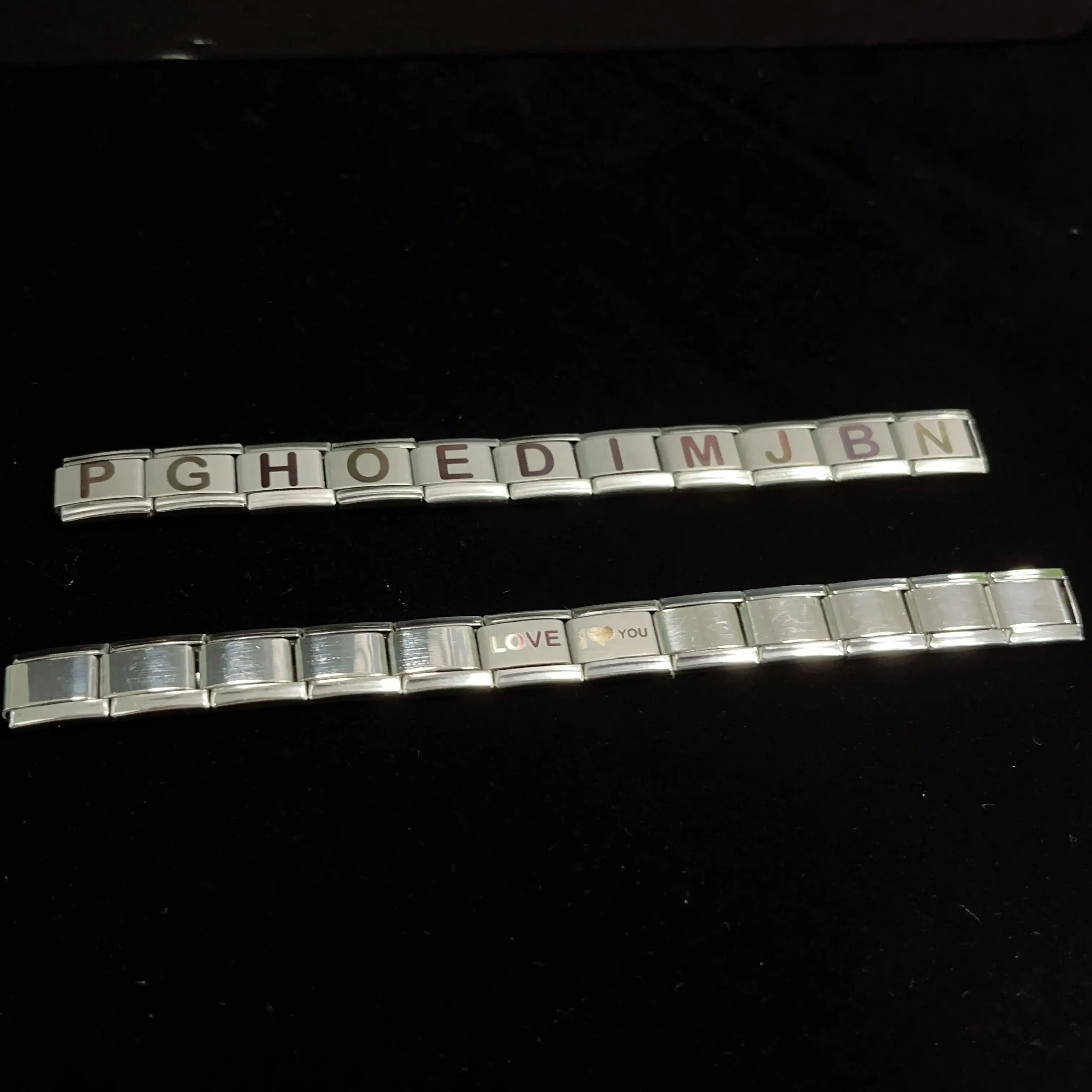 Metal Color: Green Dragonly, Main Stone Color: WHITE - New DIY Italian Charm 9mm Module Bracelet 26 English letter Stainless Steel Elastic Bracelets for Men and Women Gift