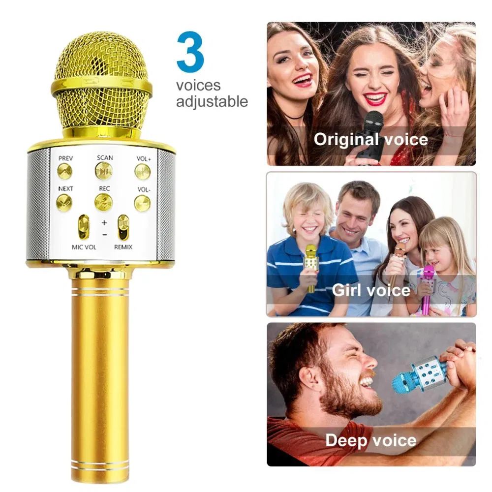 Color: PURPLE, Ships From: CHINA - WS858 Wireless Microphone Blue-tooth Speaker Home Karaoke Microphones Speaker KTV Scenes Handheld Music Player Singing Recorder