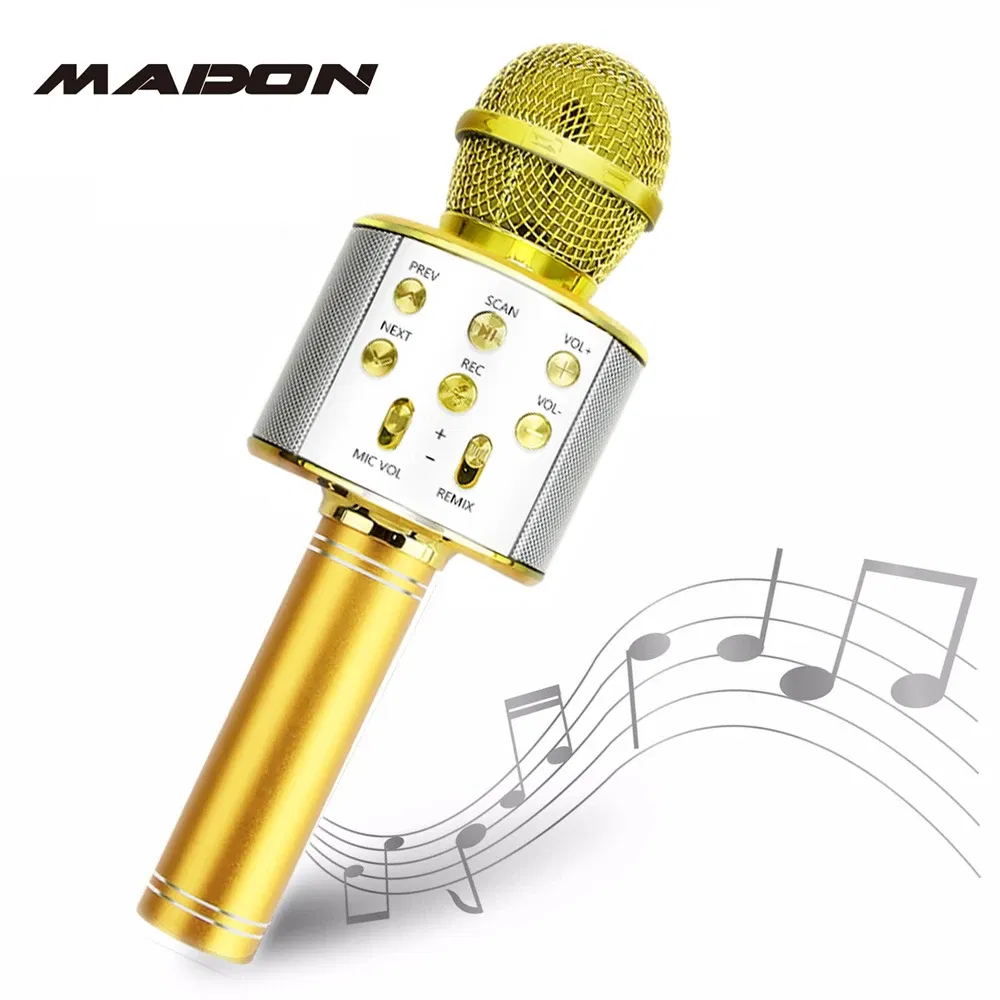 Color: PURPLE, Ships From: CHINA - WS858 Wireless Microphone Blue-tooth Speaker Home Karaoke Microphones Speaker KTV Scenes Handheld Music Player Singing Recorder
