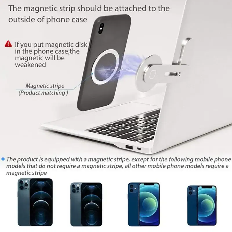 Color: ocean blue, Ships From: United States - Laptop Phone Holder Magnetic Mobile Phone Stands Foldable Computer Expansion Bracket Slim Portable Monitor Side Mount For Office