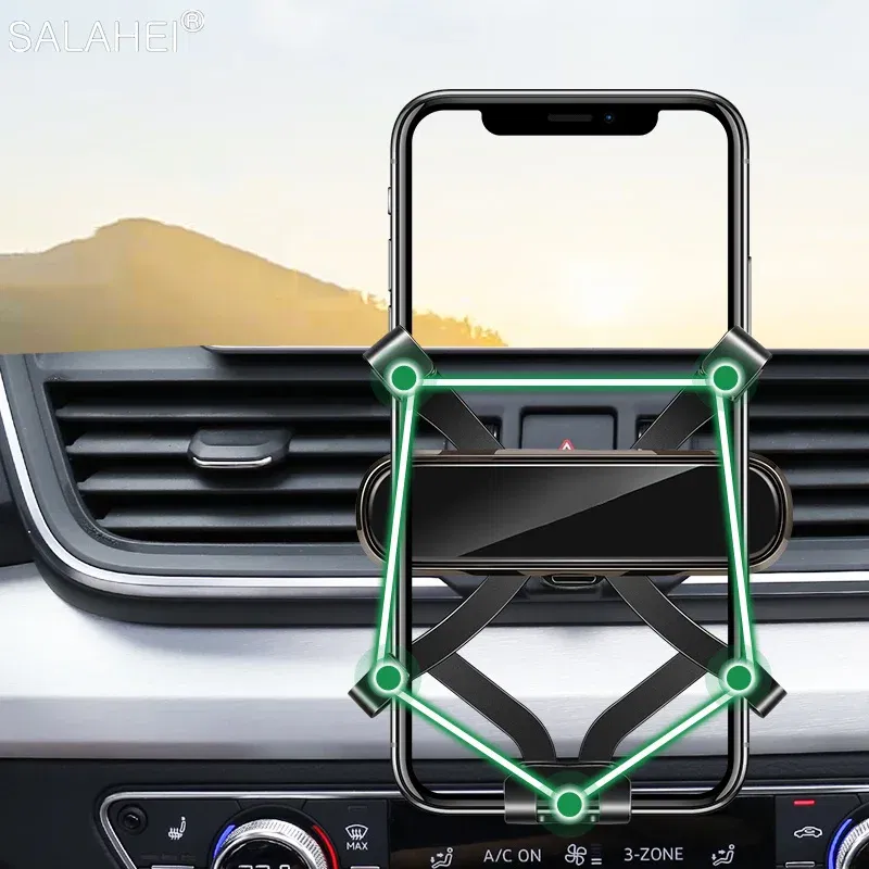 Color Name: Blue - Gravity Car Mobile Phone Holder GPS Support For Mercedes Benz C Class 2019 W205 C180 C250 C300 GLC X253 2019 2020 For Iphone