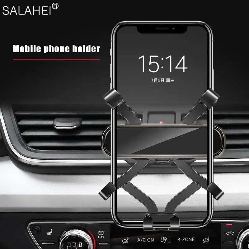 Color Name: Blue - Gravity Car Mobile Phone Holder GPS Support For Mercedes Benz C Class 2019 W205 C180 C250 C300 GLC X253 2019 2020 For Iphone