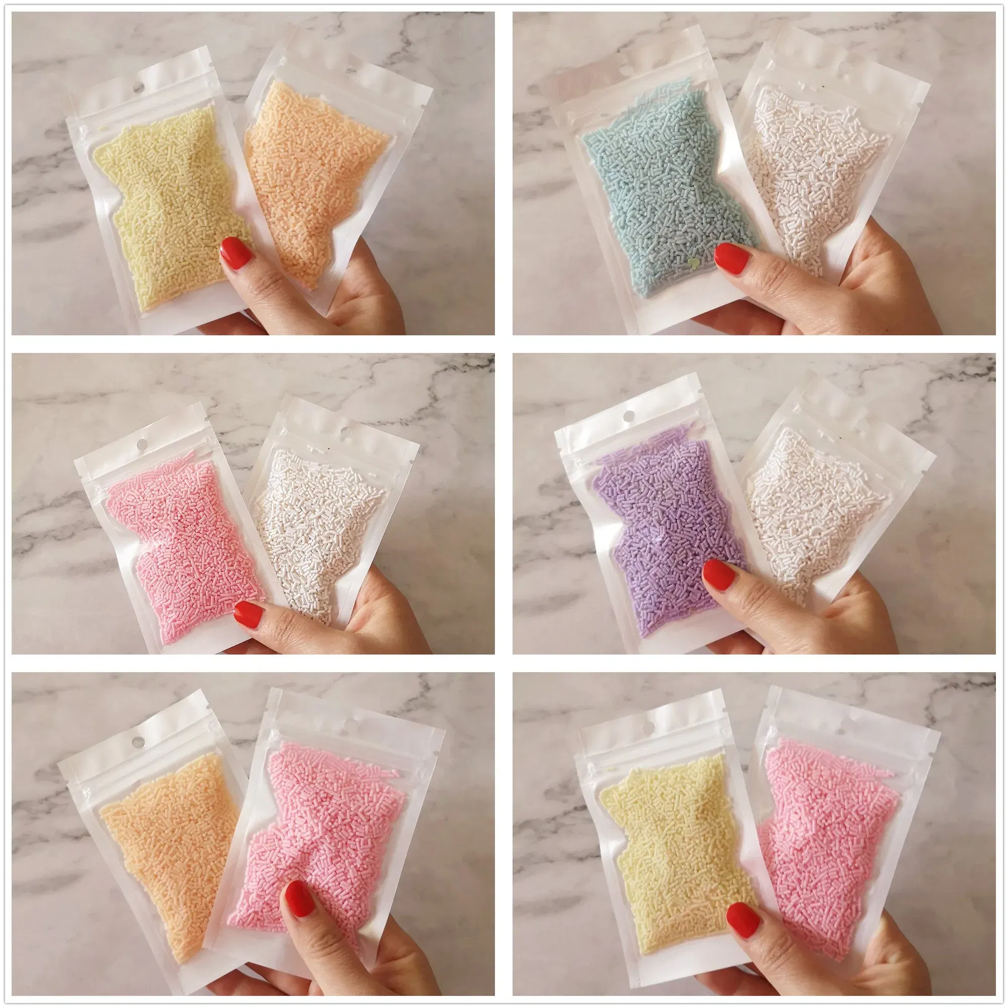 Color: WHITE - 20g Polymer Clay Fake Candy Sweets Sugar Sprinkle Decorations Cake Dessert Simulation Food Dollhouse Miniature