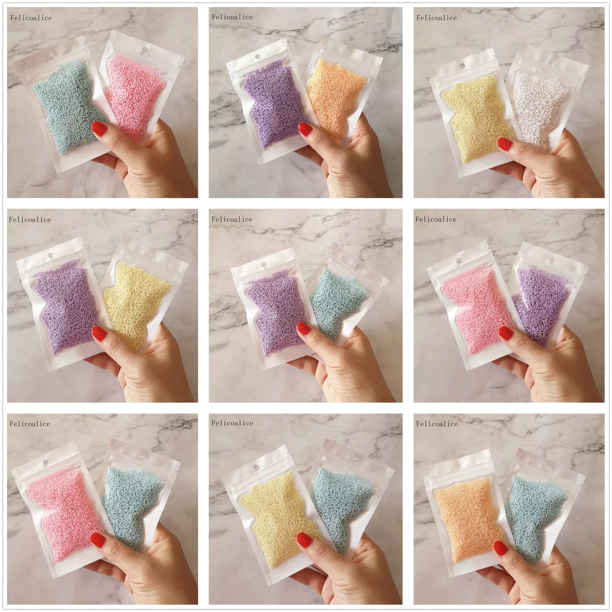Color: WHITE - 20g Polymer Clay Fake Candy Sweets Sugar Sprinkle Decorations Cake Dessert Simulation Food Dollhouse Miniature
