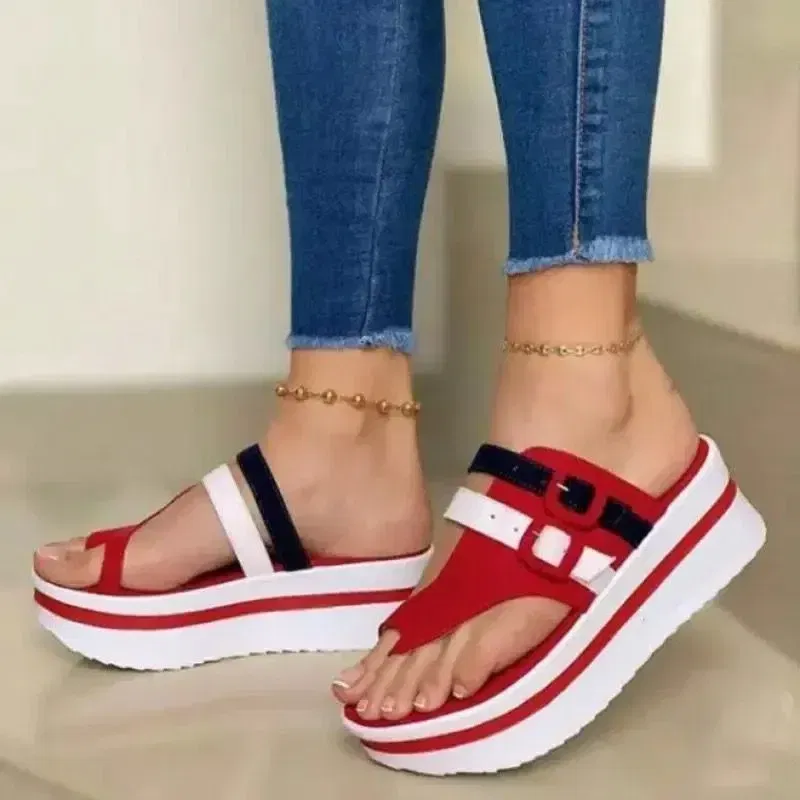 Color: Beige, Shoe Size: 35 - 2024 summer new pointed sponge cake and pointed sandals women's round toe women slippers  sandal  luxury sandals