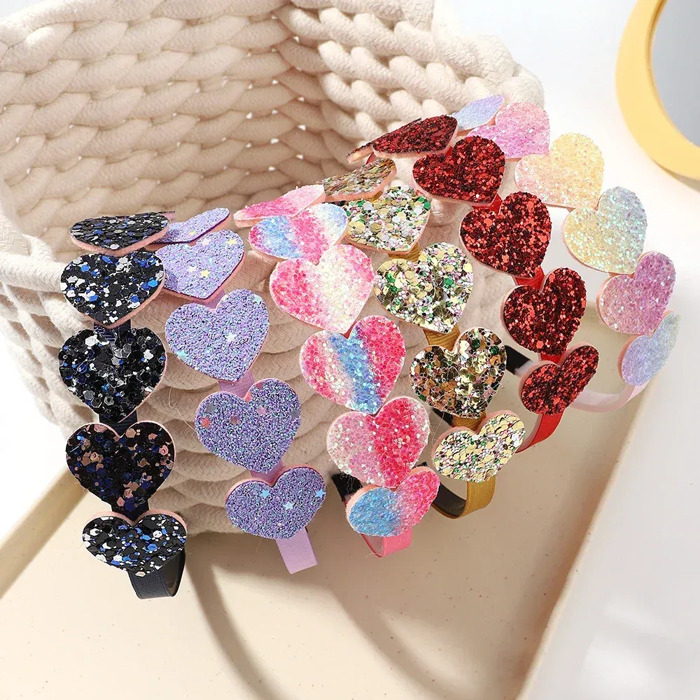 Color: MULTI - 1pcs Fashion Glitter Kids Hair Band Lovely Bow Stars for Headband Girls Cute Colors Hair Tiaras Hairbands Hair Accessories Gifts