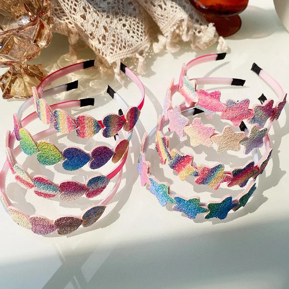 Color: MULTI - 1pcs Fashion Glitter Kids Hair Band Lovely Bow Stars for Headband Girls Cute Colors Hair Tiaras Hairbands Hair Accessories Gifts