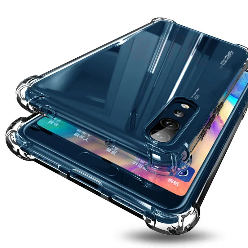 Color: Beige, Material: aluminum - Soft TPU Silicone Shockproof Phone Case For Huawei Honor 8X MAX 9X X10 Play 3 3E 4T Pro Transparent AirBag Anti Knock Back Cover