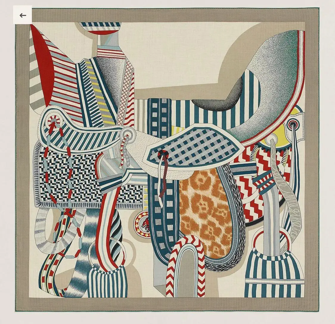 Color: Brown - This Super Beautiful Saddle Print Silk Scarf Is A Hand-curled Twill Scarf/scarf/shawl Made with The Most Advanced Technology.