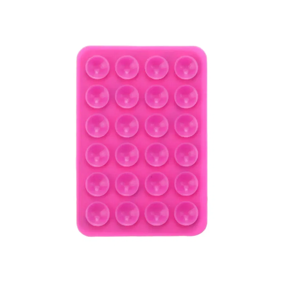 Color: Beige - Silicone World Square Silicone Mobile Phone Fixing Suction Cup Car Mounted Bracket Phone Case Universal Anti Slip Suction Cup