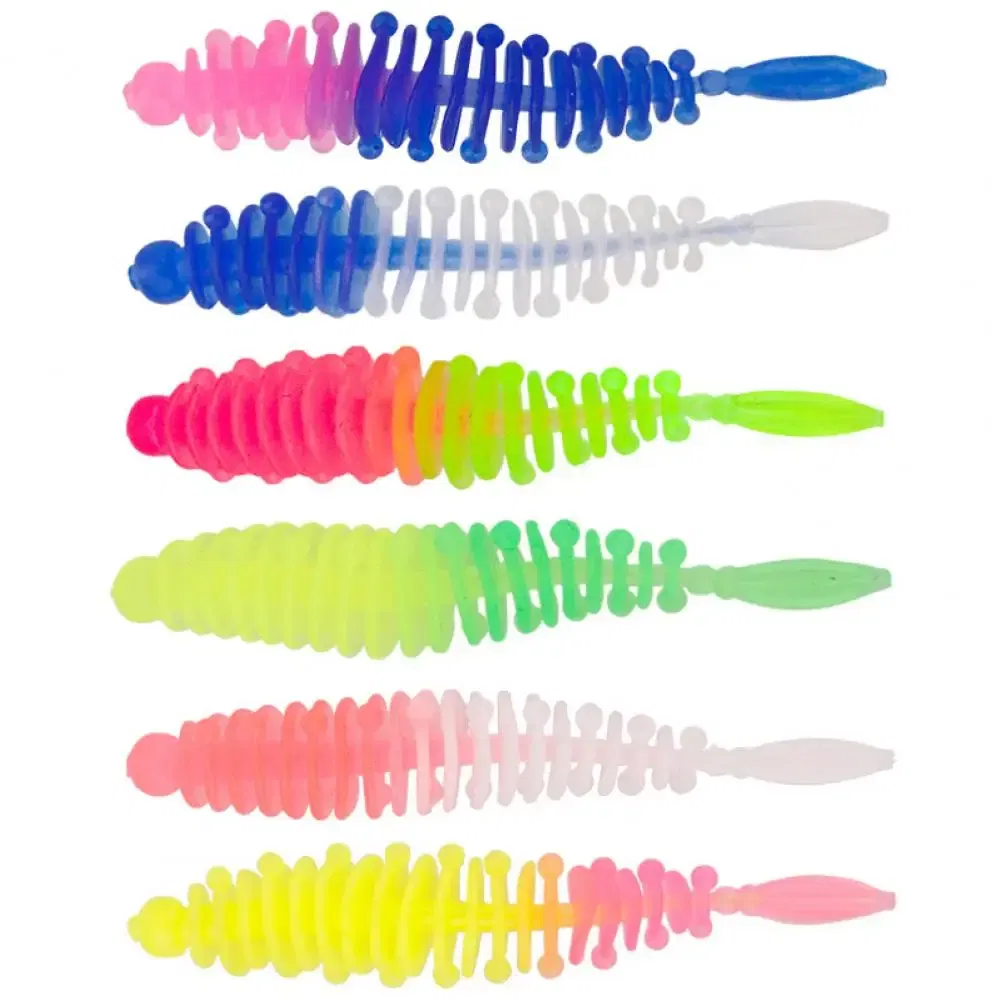 Color: black - 5Pcs 5.5cm Pin Tail Soft Fake Maggots Artificial Baits Faux Worms Bionic Lures  Fake Maggots