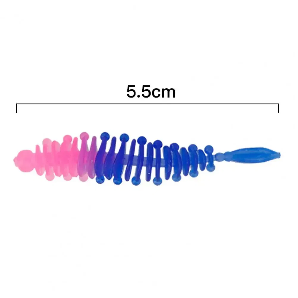 Color: black - 5Pcs 5.5cm Pin Tail Soft Fake Maggots Artificial Baits Faux Worms Bionic Lures  Fake Maggots