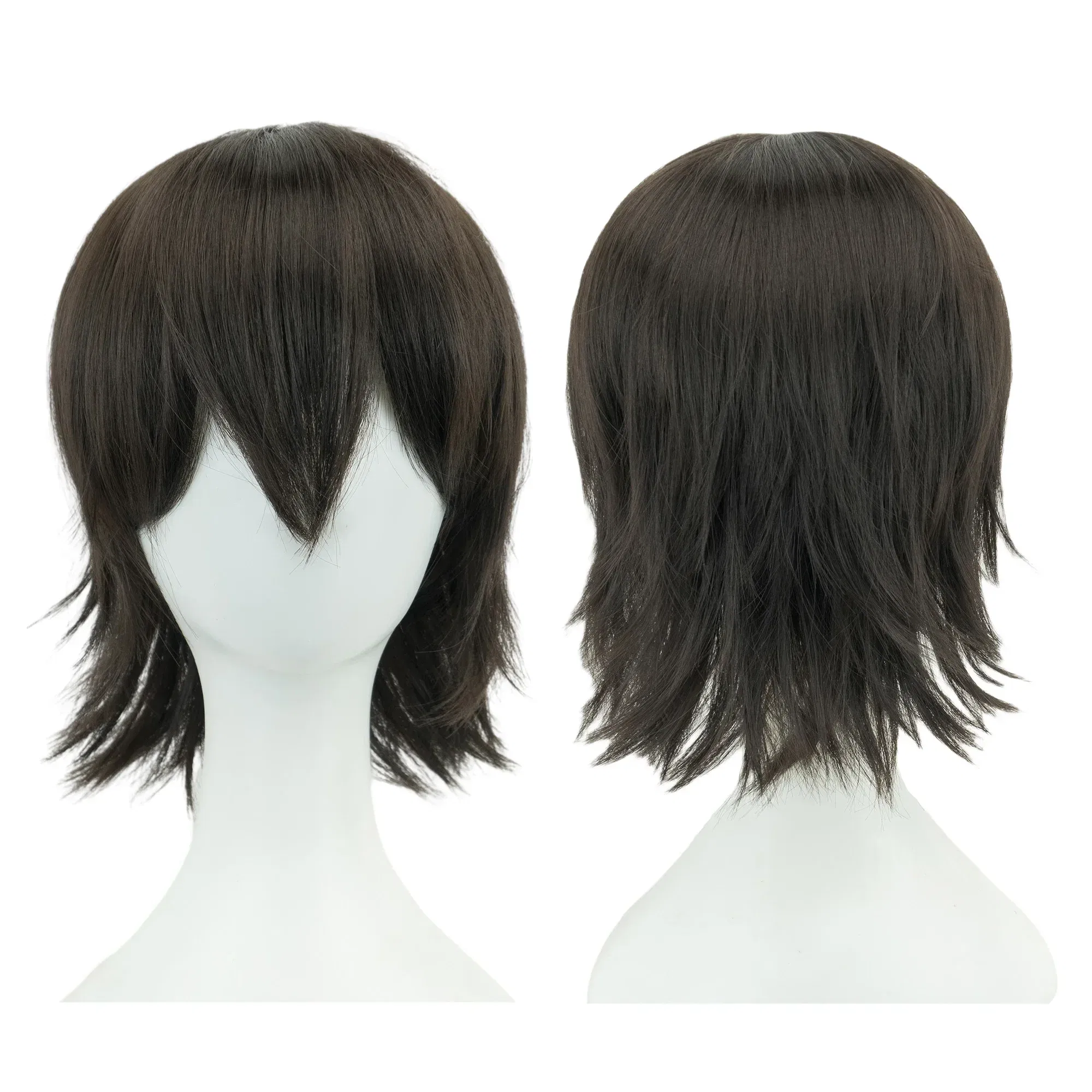Color: PURPLE, Stretched Length: 12INCHES - Synthetic Hair Unisex Short Cosplay Hair Party BOB Wigs with Bangs Pink Black Purple Halloween Costume Lolita Wig