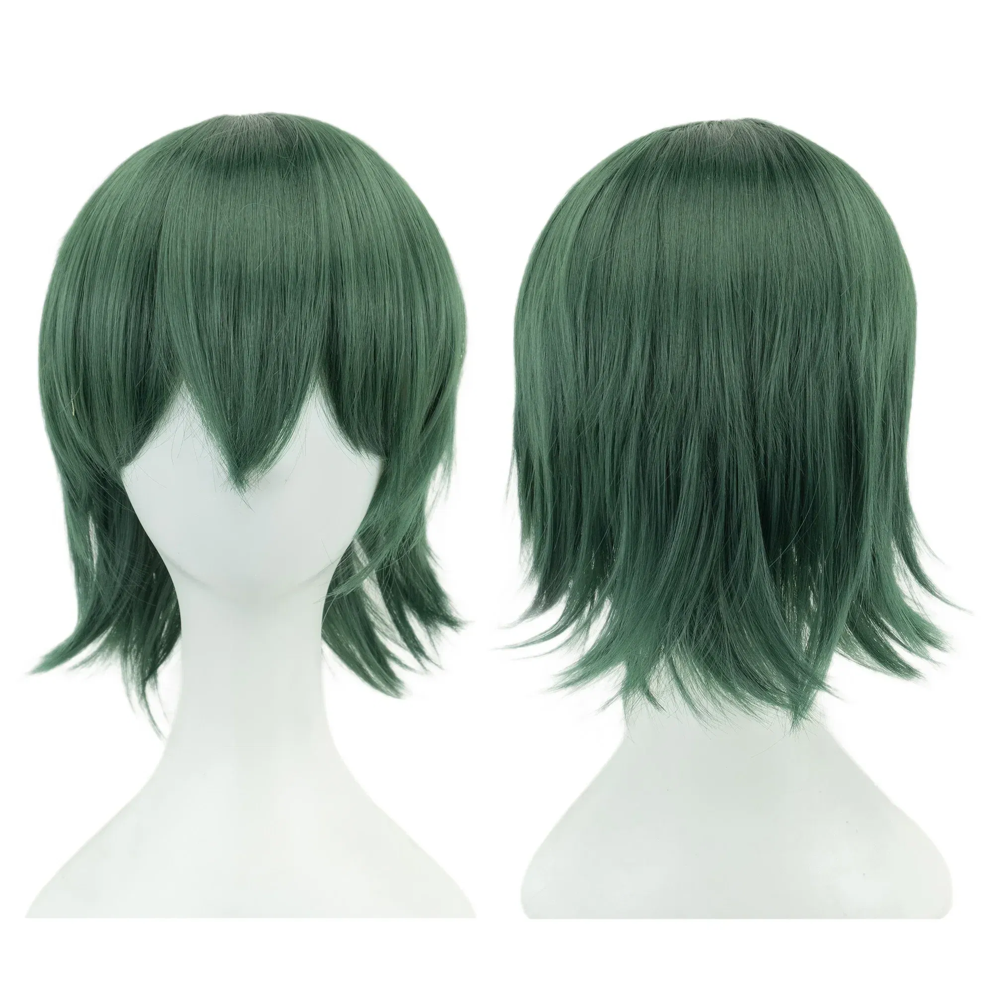 Color: PURPLE, Stretched Length: 12INCHES - Synthetic Hair Unisex Short Cosplay Hair Party BOB Wigs with Bangs Pink Black Purple Halloween Costume Lolita Wig