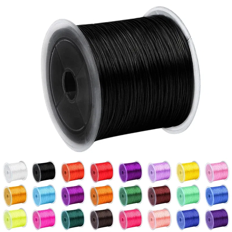 Color: Rose Red, Size: S - DIY Fishing Lines Elastic Crystal Beading String Stretchable Thread For Bracelet Necklace Nylon Rubber Jewelry Making Supplies