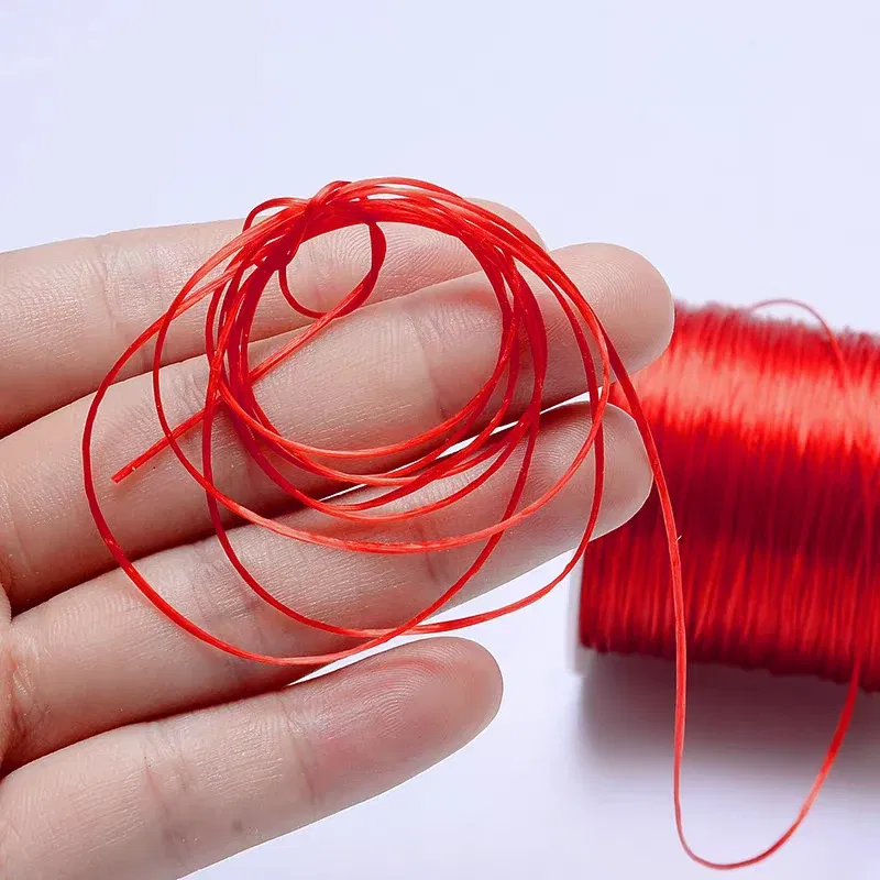 Color: Rose Red, Size: S - DIY Fishing Lines Elastic Crystal Beading String Stretchable Thread For Bracelet Necklace Nylon Rubber Jewelry Making Supplies