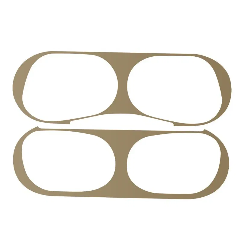 Color: Khaki - Metal Dustproof Sticker for Apple Airpods Pro Headphone Covers for Airpods Pro 2 Headphones Charging Case Protective Accessories