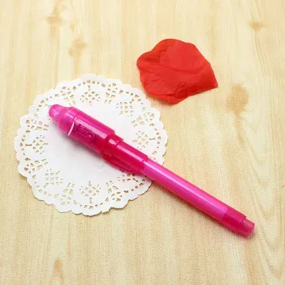 Color: grey - Luminous Light Pen Magic Purple 2 In 1 UV Black Light Combo Drawing Invisible Ink Pen Learning Education Toys for Child