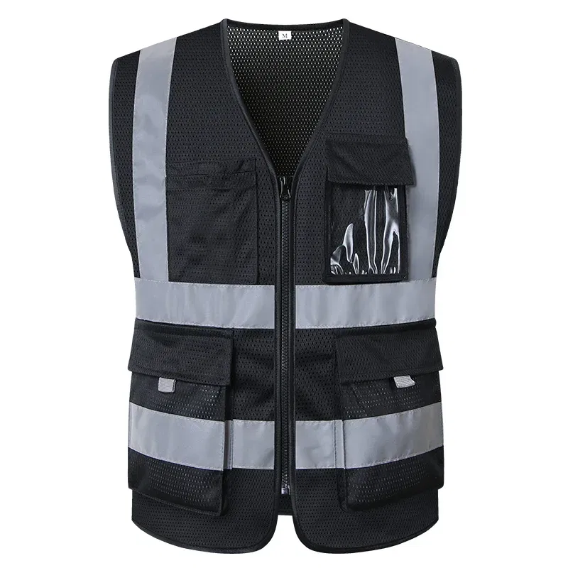 Color: Orange, Size: XXL - SFVEST MENS WOMEN HI VIS VIZ EXECUTIVE VEST WAISTCOAT TWO INCHES WIDTH REFLECTIVE SAFETY LARGE POCKETS  FREE DELIVERY