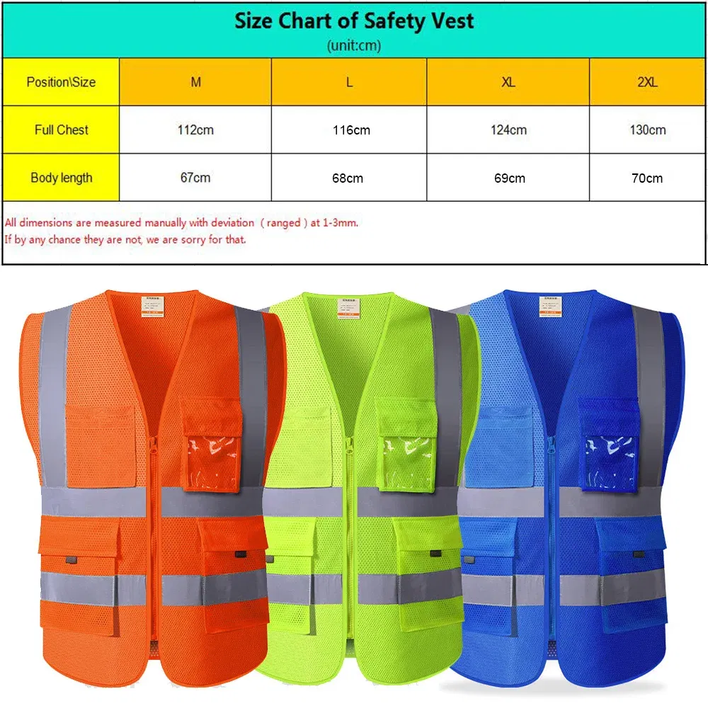 Color: Orange, Size: XXL - SFVEST MENS WOMEN HI VIS VIZ EXECUTIVE VEST WAISTCOAT TWO INCHES WIDTH REFLECTIVE SAFETY LARGE POCKETS  FREE DELIVERY