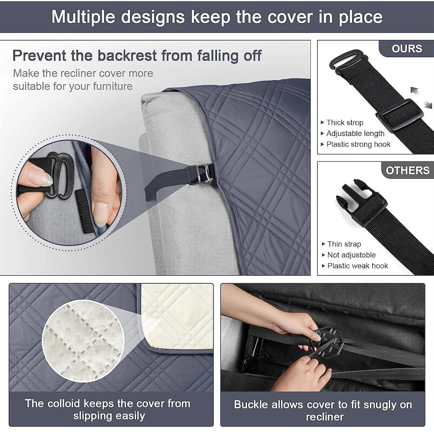 Color: Dark Khaki - Waterproof Recliner Chair Cover Non Slip Armchair Slipcovers For Recliner Chair With Pocket Washable Reclining Chair Cover