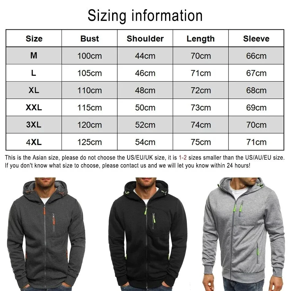 Color: black, Size: L - Men's Hooded Jacket with Pocket Zipper, Customized Image Text with Personalized Logo, Casual Sports Streetwear, Men's Wool Sweat