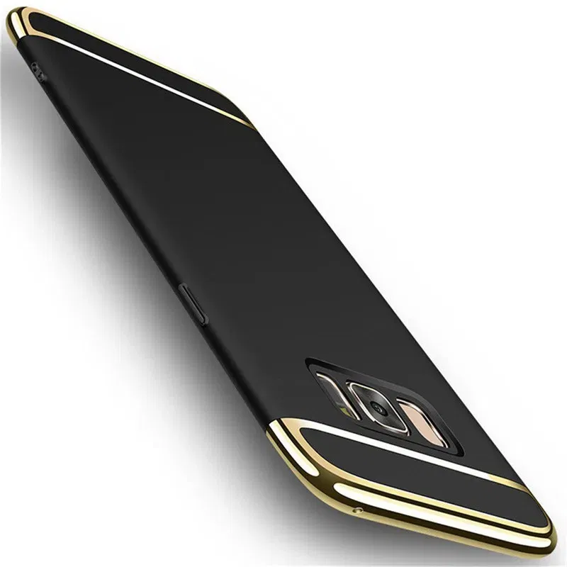 Color: Silver, Material: PC - Luxury 3 in 1 Case for Samsung Galaxy S6 S7 Edge S8 S9 S10 Plus Note 8 9 Hard Cover J3 J5 J7 Pro 2017 J4 J6 J8 2018 A20 A30 A50