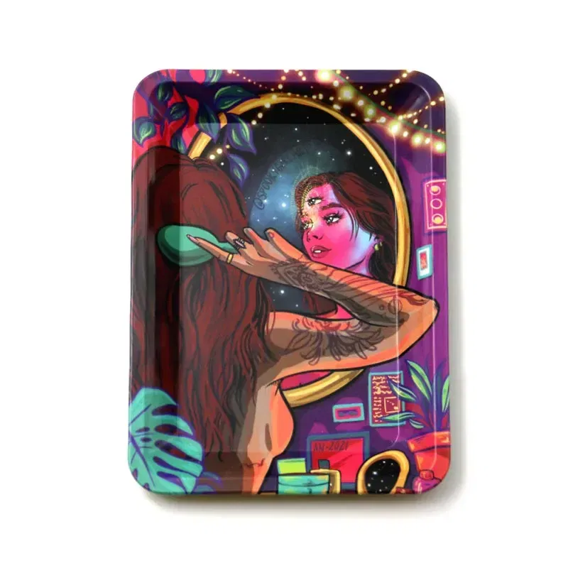 Color: Khaki - RAW Classic Rolling Tray Multi Designs Available