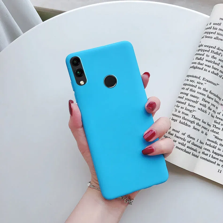 Color: Blue, Material: PU - Matte Soft Fundas for Huawei Honor 8X 8A 8C 8S 9 9A 9X 9C 9S 10 10X 20 lite 20S Mate 10 20 lite Mate 20 Pro Silicone Phone Cases