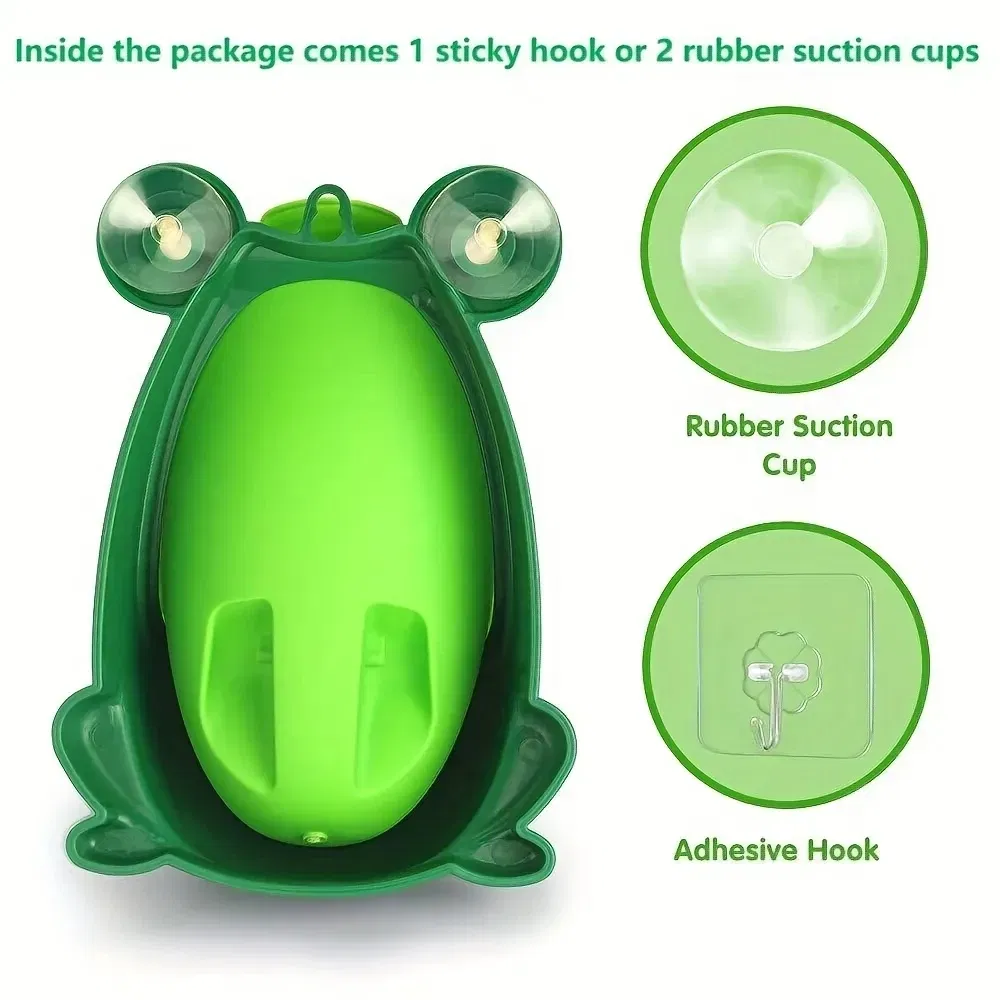 Color: green - Cute Frog Potty Training Urinal Boy With Fun Aiming Target, Toilet Urinal Trainer, Children Stand Vertical Pee Infant Toddler