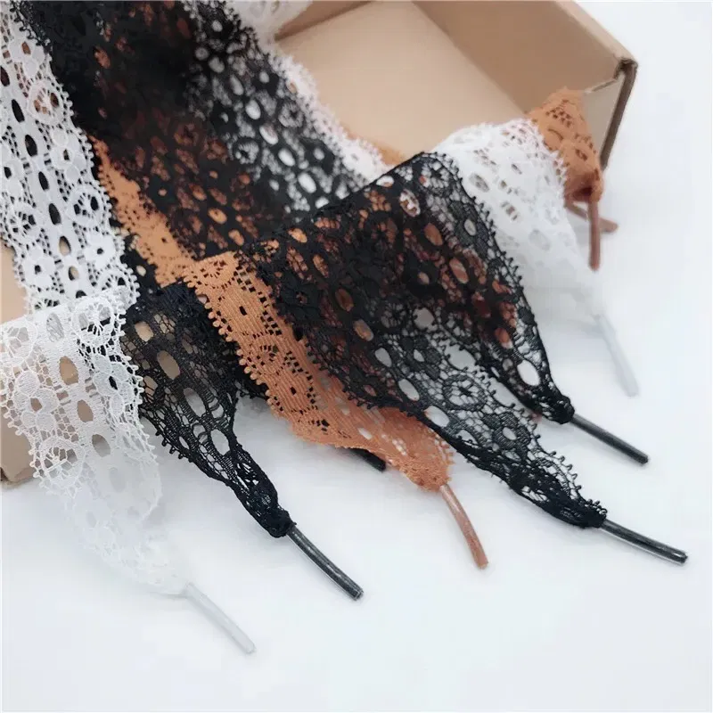 Color: black, Length: 100cm, Ships From: CHINA - 1 Pair New Lace Shoelaces Women's Casual Shoes Fashion Ribbon Shoelace Outdoor Sneakers Black Shoe Laces 80CM/100CM/120CM
