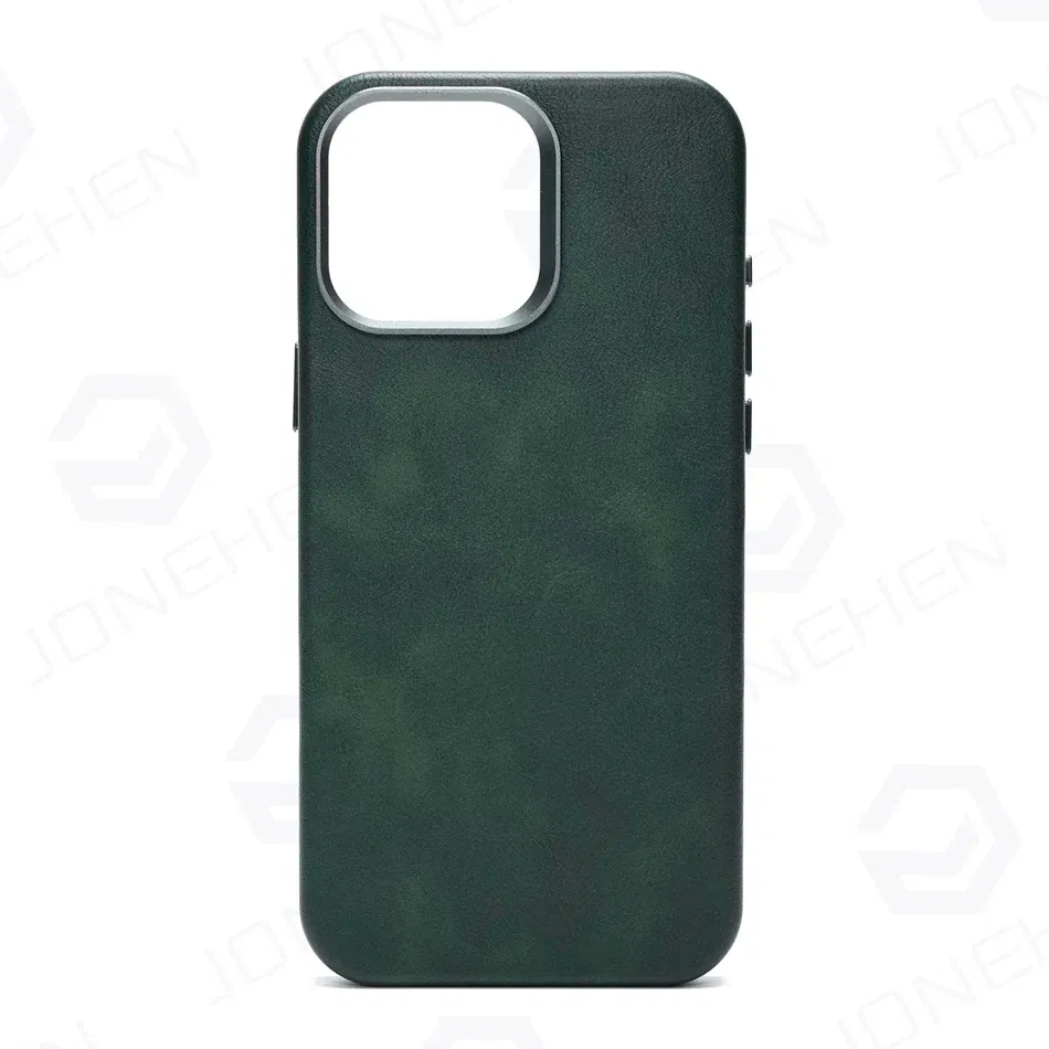 Color: Blue, Material: Microfiber - High-end Retro Oil Wax Pattern Magnetic For Magsafe Leather Case For iPhone Air 15 14 Plus 13 16 17 Pro Max Camera Button Cover