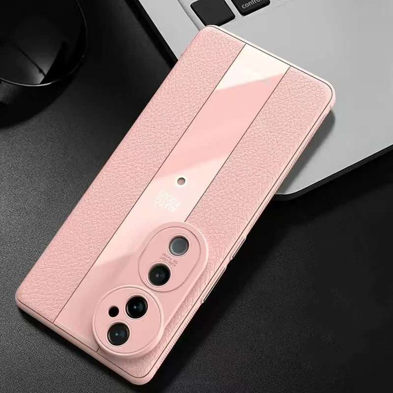 Color: Pink, Material: aluminum - Case For VIVO V40 5G Case Luxury Leather Soft Back Cover For Vivo V40 Pro Camera Protection Silicone Shell Shockproof Bumper