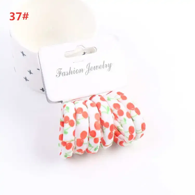 Color: Turquoise, Ships From: CHINA - 6PCS/Sett Cute Girls Elastic Hair Bands Scrunchies Ponytail Holder Rubber Bands Hair Ties Sweet Kids Hair Rope Hair Accessories