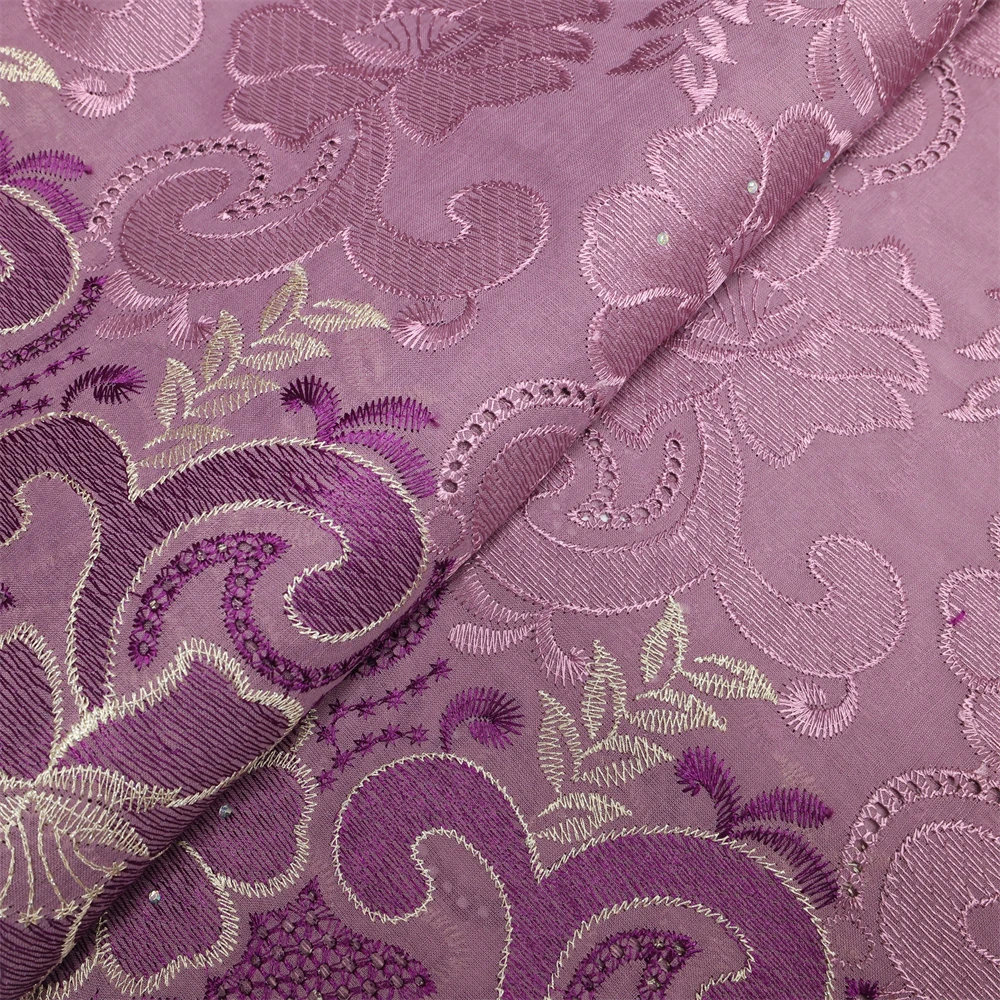Color: black, Length: 5 yards, Width: 120cm - Latest Dry Cotton African Lace Fabric High Quality 2024 Swiss Voile Lace Fabric with Stones For Nigeria Wedding Sewing Dresses