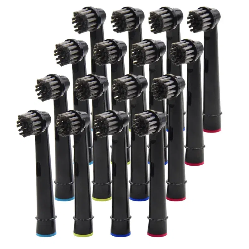 Color: MULTI - Bamboo Charcoal Bristles Replacement Brush Heads For Oral B Electric Toothbrush Efficient Tooth Cleaning SB-17A Black Brush Head