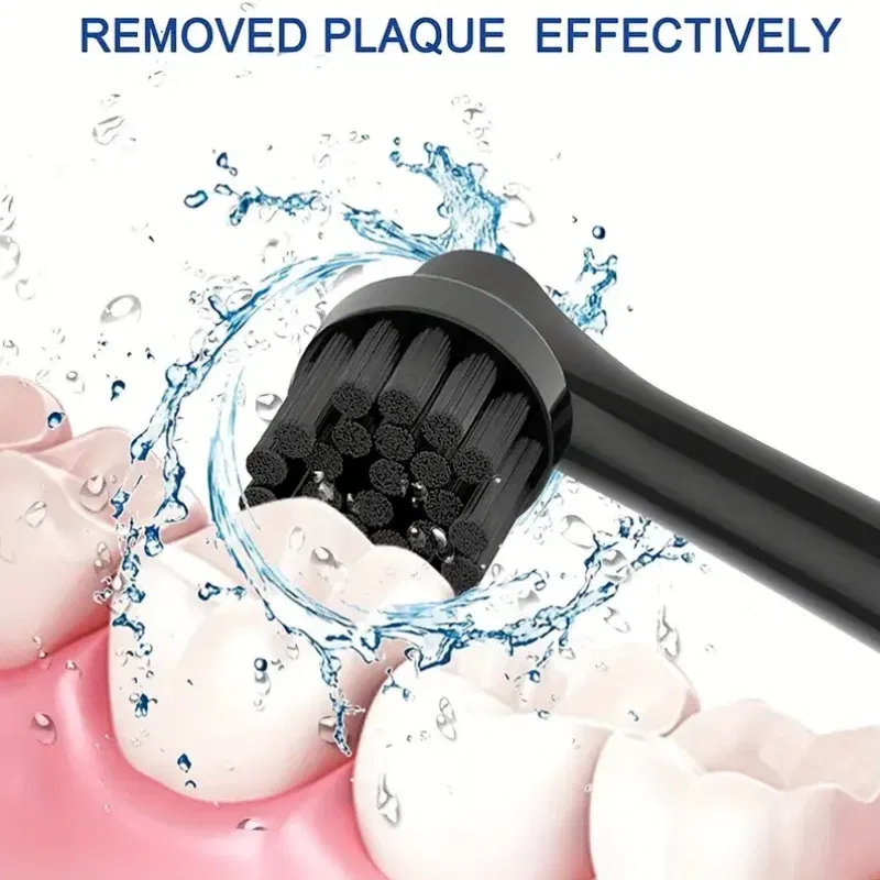 Color: MULTI - Bamboo Charcoal Bristles Replacement Brush Heads For Oral B Electric Toothbrush Efficient Tooth Cleaning SB-17A Black Brush Head