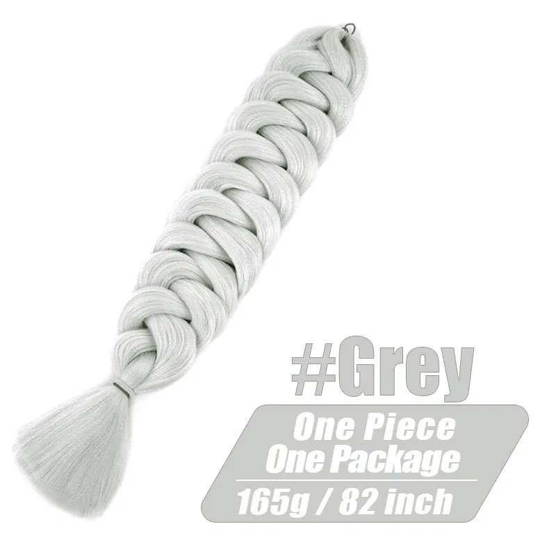 Color: P18/22, Stretched Length: 32inches, Ships From: CHINA, Bulk Buy: 3Pcs/Lot - Synthetic Braiding Hair Wholesale 82Inch 165g Ombre Braiding Hair Packs Jumbo Braid Hair For Women DIY Hairstyle Blue Grey