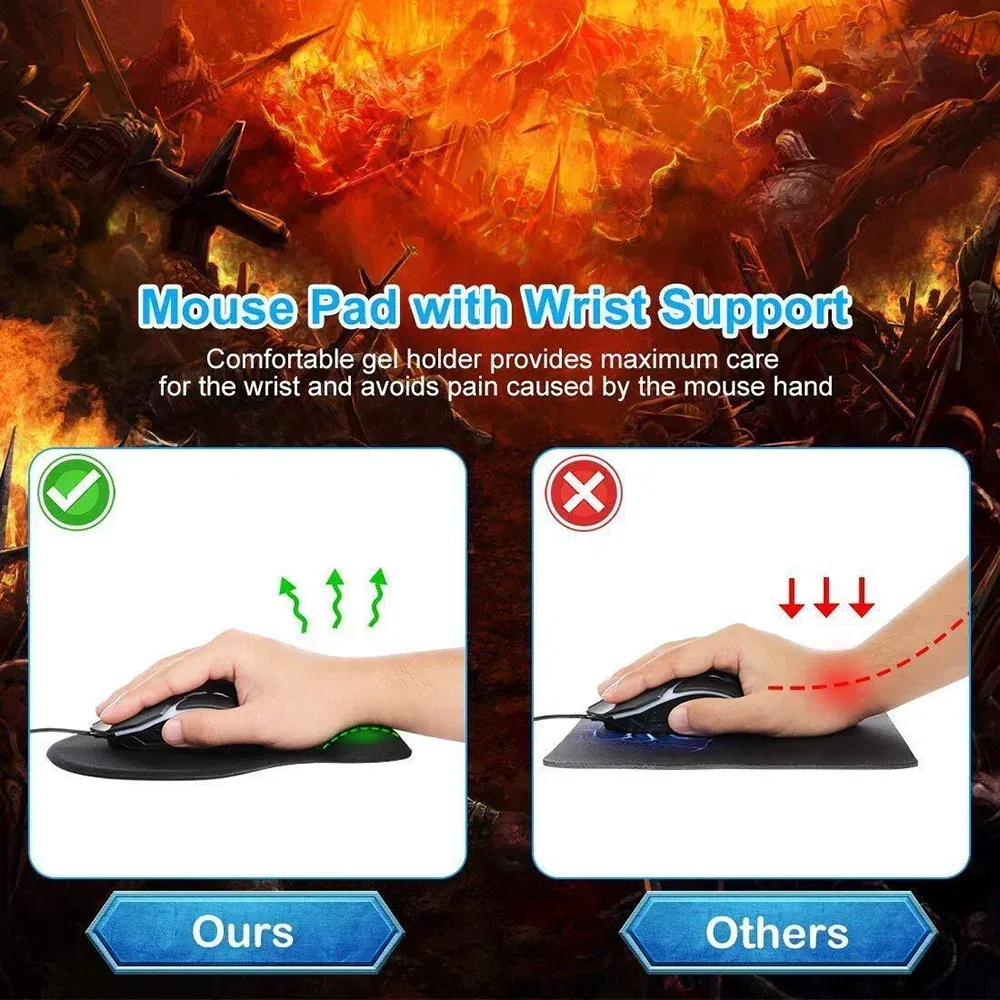 Color: Red - Mouse Pad Desk Mat for PC Laptop Ergonomic Non-Slip Mousepads Wrist Pad Rose Gold Series Office Accessories Mouse Mats