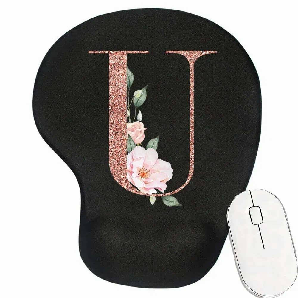 Color: Red - Mouse Pad Desk Mat for PC Laptop Ergonomic Non-Slip Mousepads Wrist Pad Rose Gold Series Office Accessories Mouse Mats
