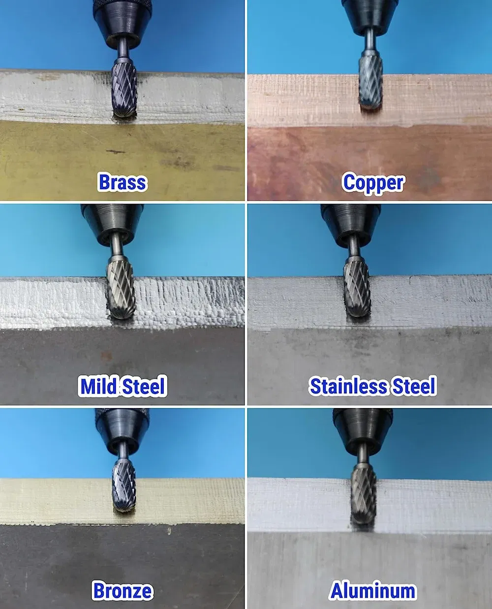 Color: Silver, Shank Shape: Round - 10PCS Carbide Burr Set Compatible with Dremel 1/8" Shank Die Grinder Rotary Tool Rasp Bits Wood Metal Carving Electric Grinding