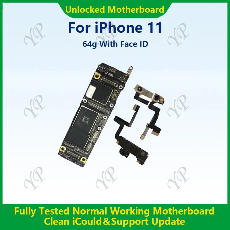 Color: Silver, Ships From: CHINA - Top Fully Tested Authentic Motherboard For iPhone 11 Pro Max 64g/256g Unlocked Mainboard With Face ID Cleaned iCloud Fast