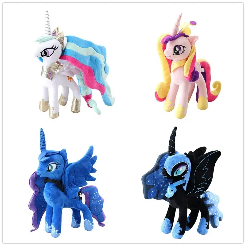 Color: Lemon yellow - Genuine My Little Pony Plush Toy Universe Princess Moon Princess Nightmare Month Crane Machine Anime Plush Children Gift