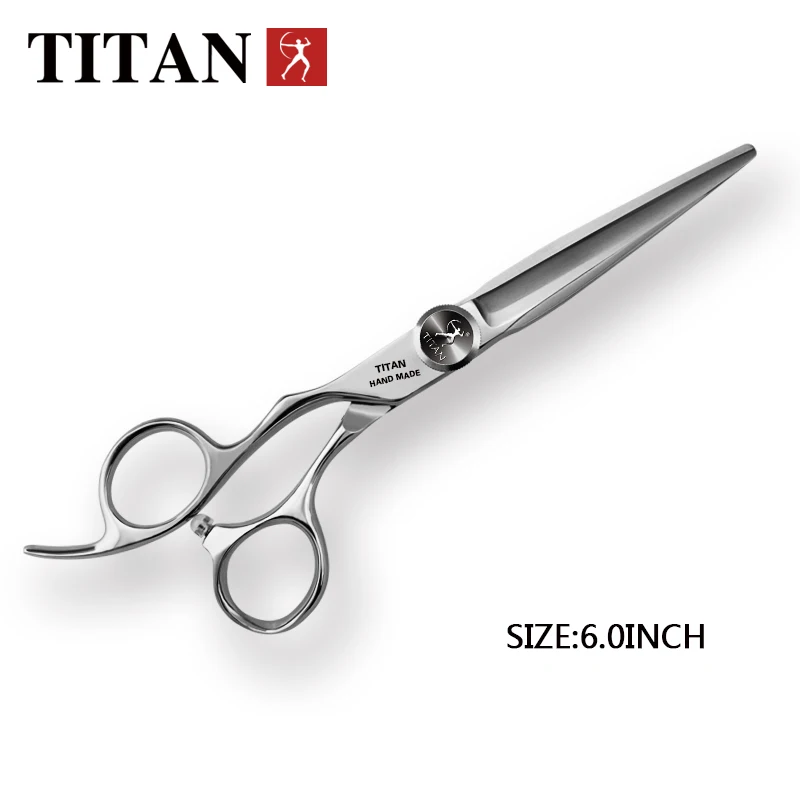 Color: Green - TITAN professional Barber cut left handle scissors hair scissors thinning hairdressing cutting
